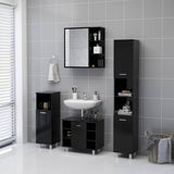 803309 Bathroom Mirror Cabinet Black 62,5x20,5x64 cm Engineered Wood
