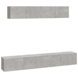 4 Piece TV Cabinet Set Concrete Grey Engineered Wood 3114537