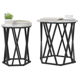 Coffee Table 2 pcs Grey Sonoma Engineered Wood and Steel 868264