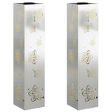 Solar LED Pathway Light 2 pcs Silver Galvanized Steel 879749