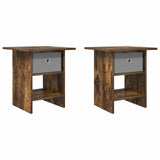 Bedside Table 2 pcs Smoked Oak 41 x 40 x 45 cm Engineered Wood 8000445