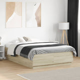 Bed Frame with LED without Mattress Sonoma Oak 135x190 cm Double 3209648