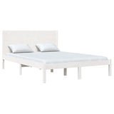 Bed Frame White Solid pine wood Double Classic/Traditional 3104134