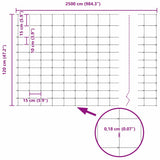 Field Fence Silver 25 x 1.2 m Galvanised steel 42005811