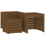 4 Piece Garden Box Set Honey Brown Solid Wood Pine 3154669