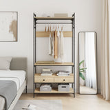 Wardrobe with Drawers Sonoma Oak 89x39x184.5 cm Engineered Wood 838954