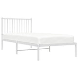 Metal Bed Frame without Mattress with Headboard White 90x200cm 350924