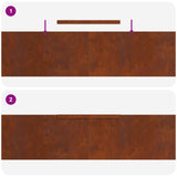 Lawn Edging 4 pcs Rusty 450 x 0.05 x 25 cm Weathering Steel 868039