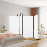 4-Panel Room Divider White 346x180 cm Fabric 350262