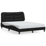 Bed Frame with LED without Mattress "Hvar" Black 140x200 cm 3213934
