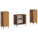 2 Piece Bathroom Cabinet Set ZWOLLE Old Wood Engineered Wood 3418006