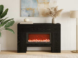 Electric Fireplace Black Oak 100 x 24.5 x 90 cm Engineered wood 8020761