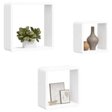 323952 Wall Cube Shelves 3 pcs White MDF