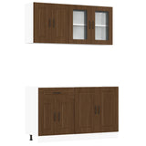 4 Piece Kitchen Cabinet Set Kalmar Brown Oak Engineered Wood 3314858