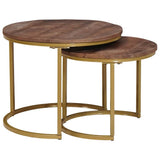 Nesting Coffee Tables 2 pcs Solid Mango Wood and Steel 4104644