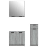 3 Piece Bathroom Cabinet Set Grey Sonoma Engineered Wood 3115874