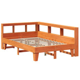 Bookcase Bed without Mattress Wax Brown 120x190cm Small Double Solid Wood Pine 3324558