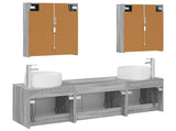 Bathroom Cabinet Set 5 pcs Grey Sonoma Engineered Wood 3406532