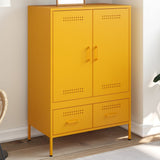 Highboard Mustard Yellow 68x39x101.5 cm Steel 843111