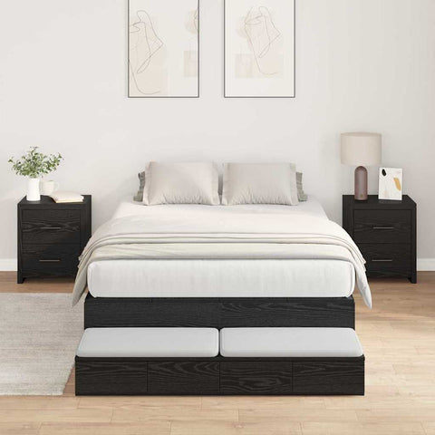 Storage Bed Frame with Drawer Black oak 236.5 x 120 x 31.5 cm 3335630
