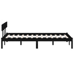 Bed Frame without Mattress Black Solid Wood Pine King Size 810156