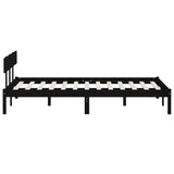 Bed Frame without Mattress Black Solid Wood Pine King Size 810156
