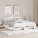 Bed Frame with Headboard White 180 x 200 cm Solid Pine Wood 3382266