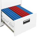 Filing Cabinet White 46x62x133 cm Steel 336278
