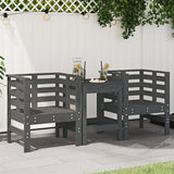 Garden Chairs 2 pcs Grey 61.5x53x71 cm Solid Wood Pine 825130