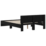 Bed Frame with Headboard Black Oak 120 x 200 cm Engineered wood 3445779