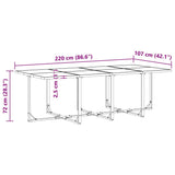 Garden Dining Set 9 pcs Black Steel 3335875