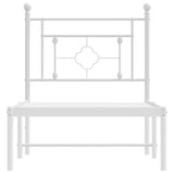 Metal Bed Frame without Mattress with Headboard White 80x200cm 374379
