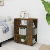 Rolling Cabinet Smoked Oak 60x35x75 cm Engineered Wood 815966