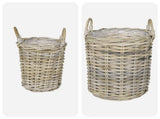 Planter Basket GENDT 2 pcs Natural Grey Kubu Rattan 42020957