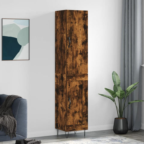 Highboard Smoked Oak 34.5x34x180 cm Engineered Wood 3199142