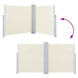 Patio Retractable Double Side Awning 170x600 cm Cream 48467