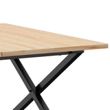Coffee Table X-Frame 80x80x45 cm Solid Wood Pine and Steel 3282685