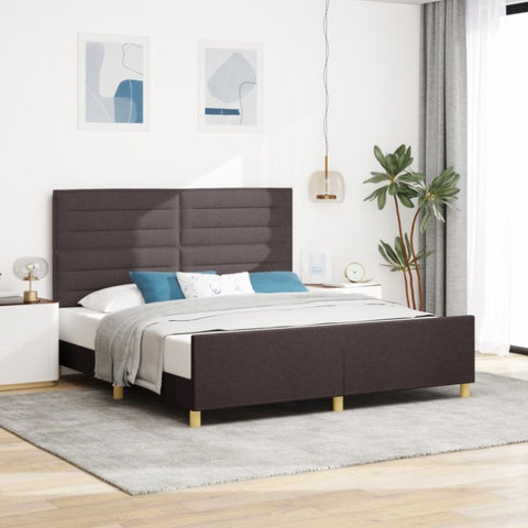 ZNTS Bed Frame Dark Brown 180x200 cm Fabric 3344672