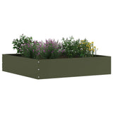 Lawn Edging 6 pcs Olive Green 60 x 60 x 13 cm Steel 874737