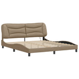 Bed Frame with LED without Mattress "Hvar" Cappuccino 180x200 cm 3213952