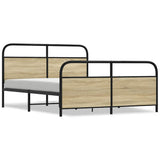 Metal Bed Frame without Mattress Sonoma Oak 160x200 cm 3318651