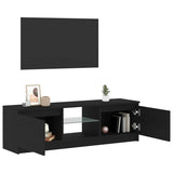 TV Cabinet with LED Lights Black Oak 120x30x36 cm Engineered Wood 862034