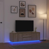 TV Cabinet with LED Lights Sonoma Oak 160,5x41x50 cm 3328428