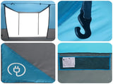 Party Tent Blue 10-Person 185T Polyester with PU Coating 42017449