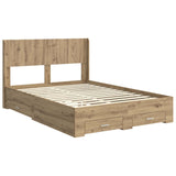 Bed Frame with Storage and Headboard Artisan Oak 120 x 190 cm 3414498
