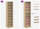 CD Cabinet 2 pcs Sonoma Oak 33 x 23.5 x 175 cm Engineered Wood 8012647
