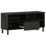 TV Cabinet Black 100x33x46 cm Solid Wood Mango 356835