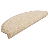 Stair Mats 15 pcs 65x21x4 cm Cream Half Round Large 133904