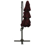 4-Tier Garden Parasol with Aluminium Pole Bordeaux Red 3x3 m 313832