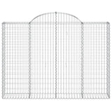 Arched Gabion Baskets 4 pcs 200x30x140/160 cm Galvanised Iron 3146154